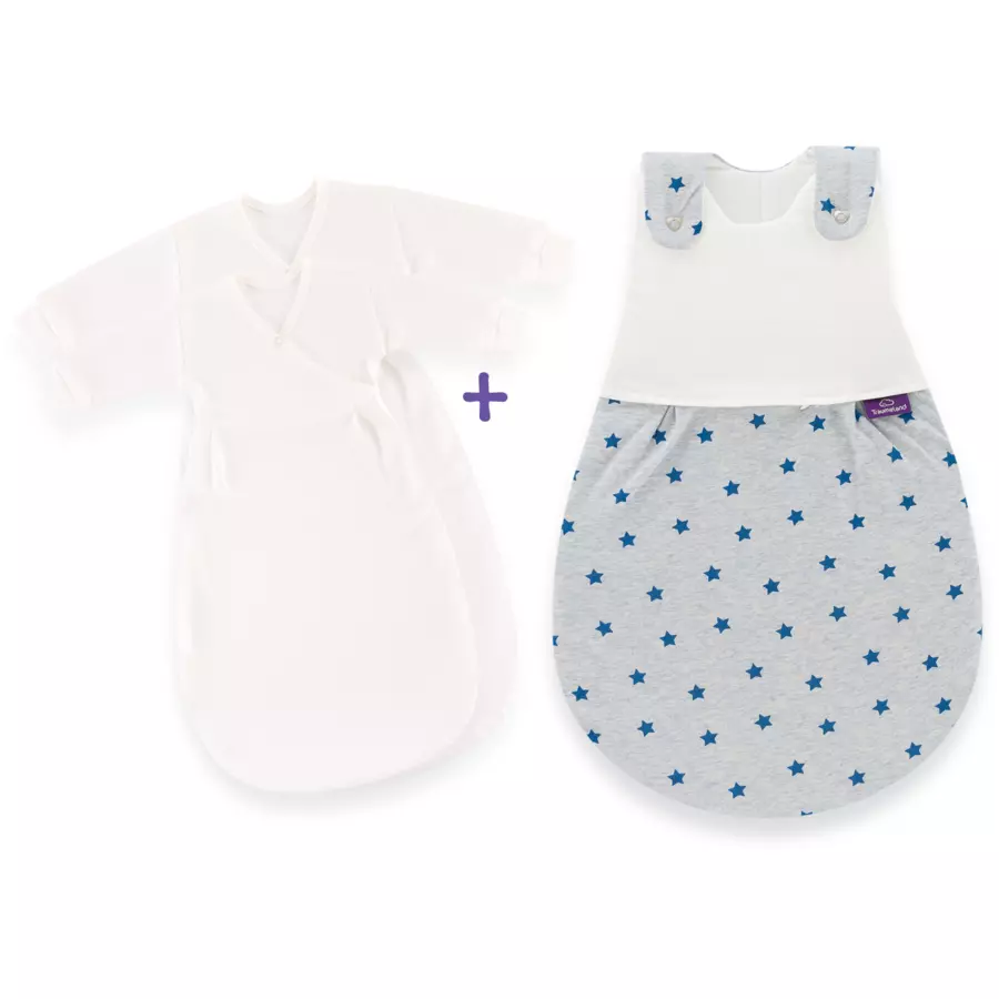 Träumeland Schlafsack-Set 3tlg. Liebmich Sternentraum blau