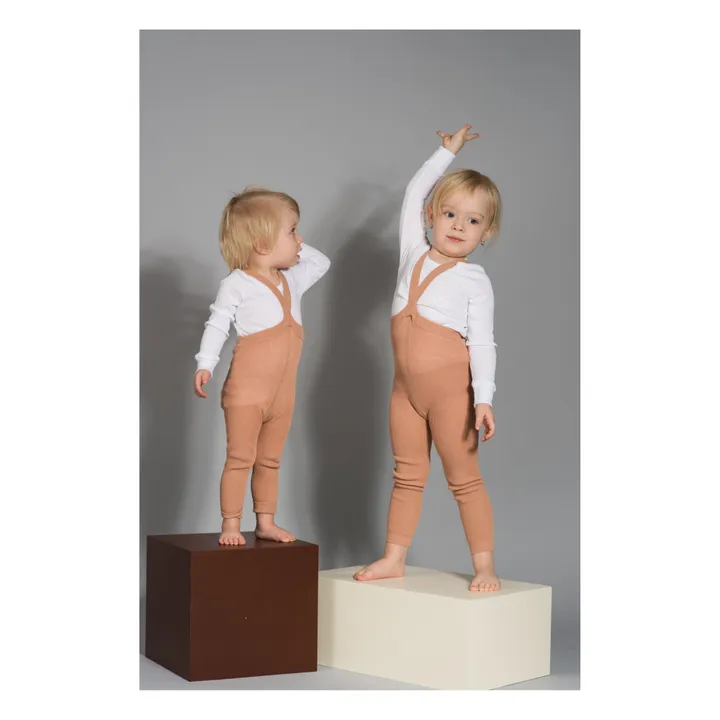 Silly Silas Collants à Bretelles Coton Bio Sans Pieds | Marron glacé