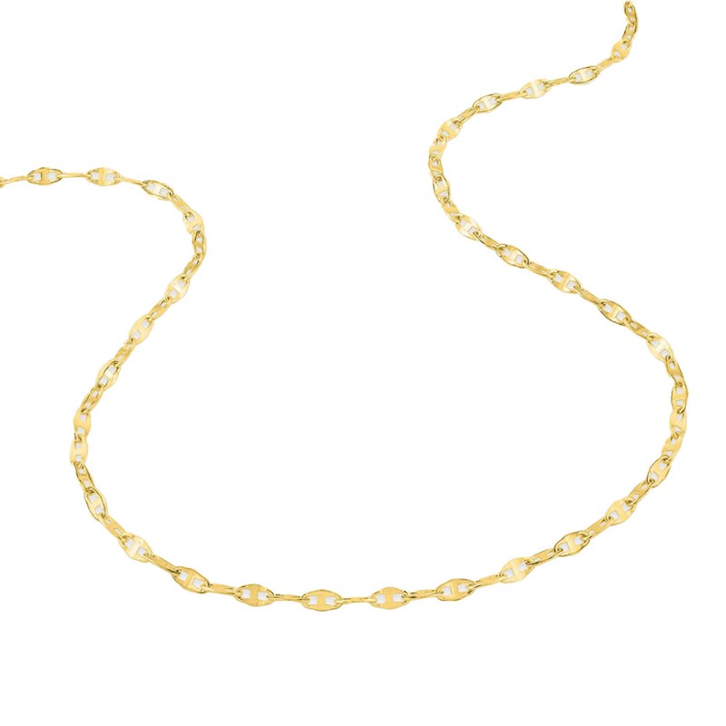 Collier 45 cm Mixte - Grain de café - Or 18 Carats - Largeur 2 mm