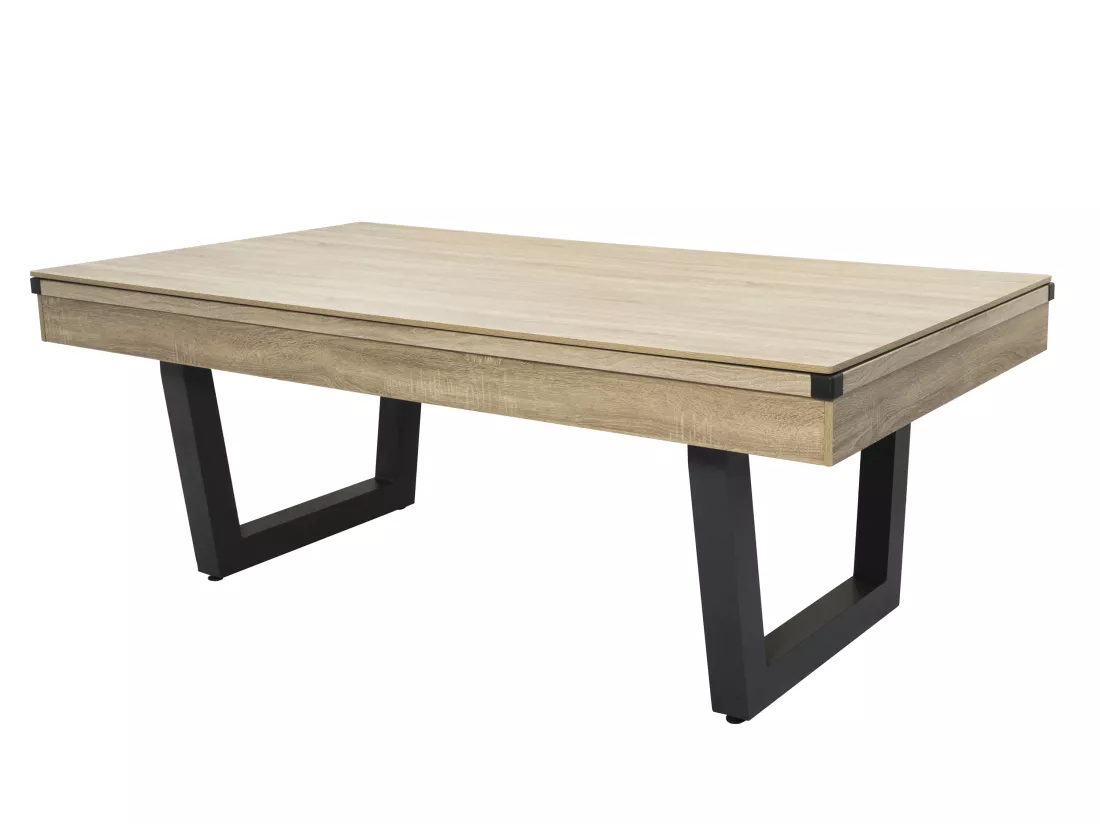 Table transformable - Billard & Ping-pong - Coloris naturel clair et noir - L213,4 x P111,8 x H78,5 cm - MELIAN