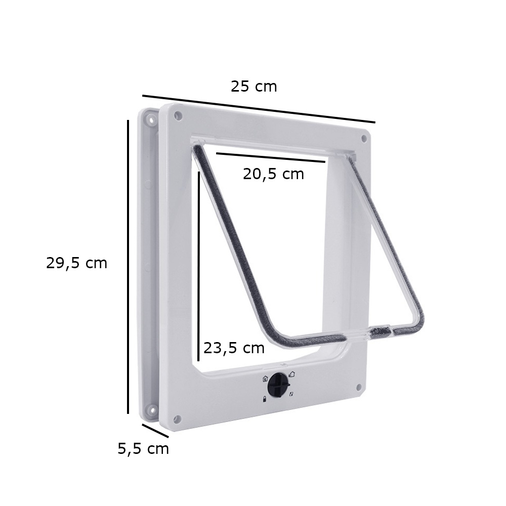 Chatière 25x29x5,5 cm - blanche - 4 positions de verrouillage