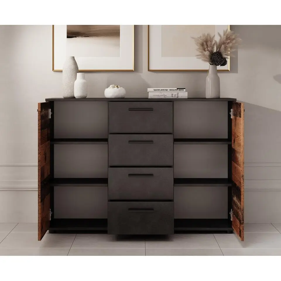 Meubella - Dressoir Bellini - Grijs - 120 cm