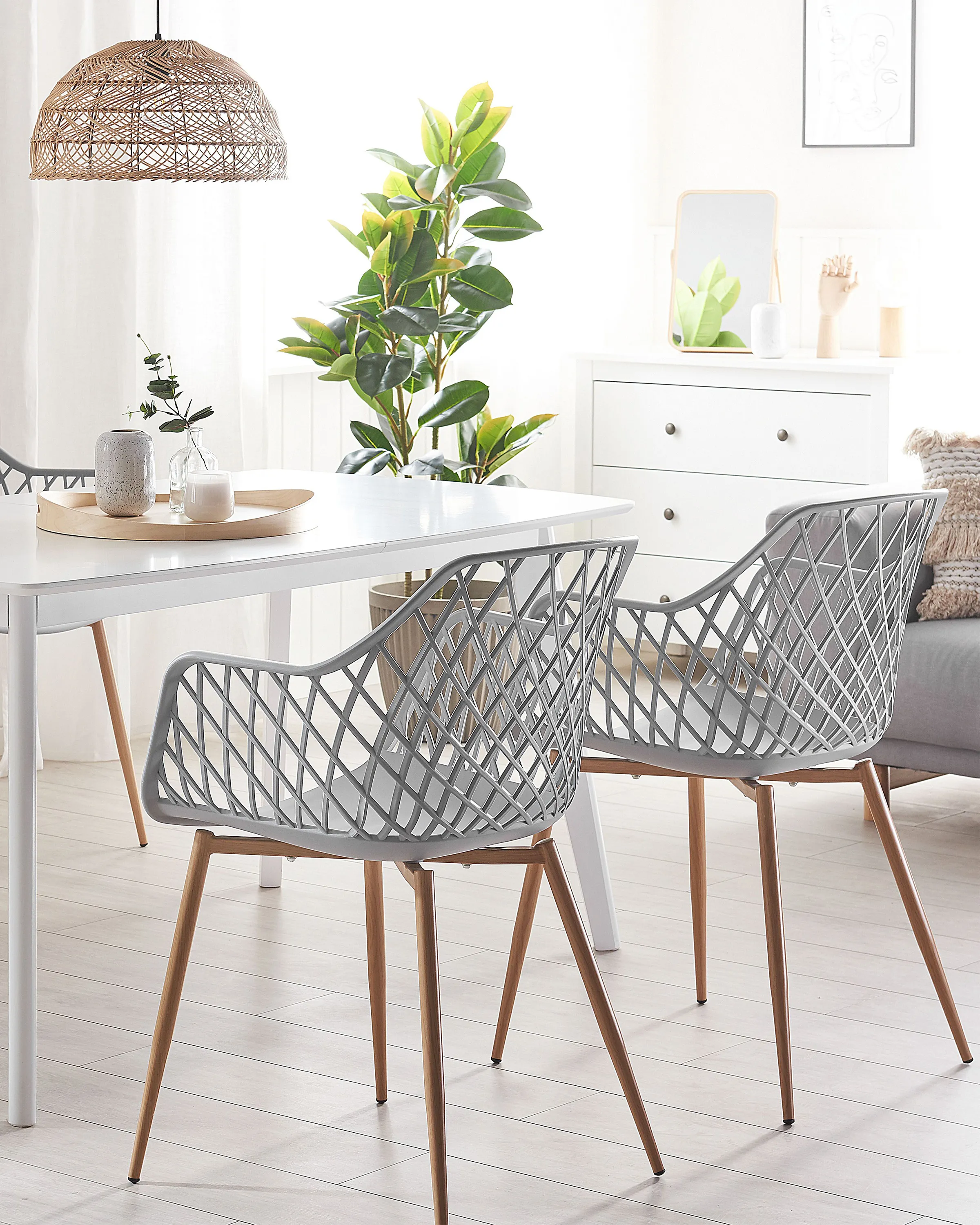 Set van 2 eetkamerstoelen NASHUA Lichtgrijs