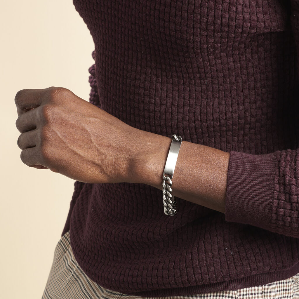 Bracelet Identité Esteban Acier Gris