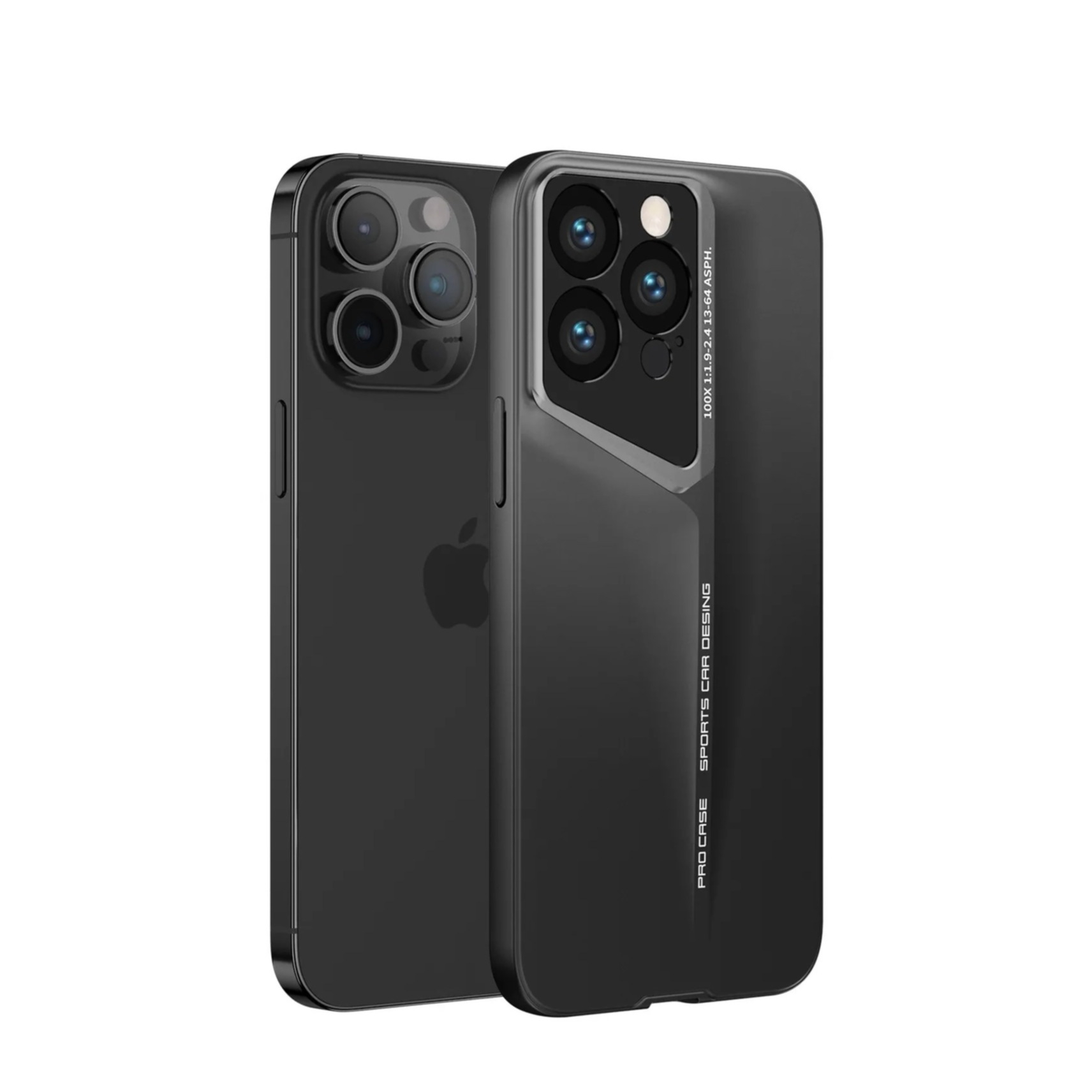 iPhone 14 Pro Max Hybrid Hülle Drop Protection Hardcase Bumper mit Acryl Rückseite - Schwarz