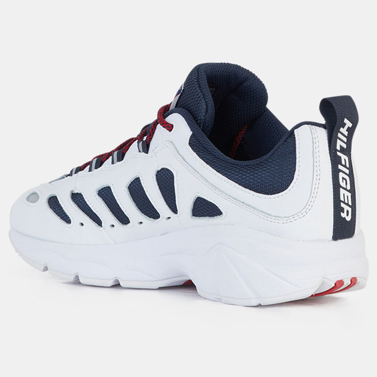 Tommy Hilfiger Baskets en Cuir & Mesh Heritage Retro blanc/bleu marine