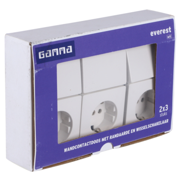 GAMMA Everest Voordeelpack 3x Stopcontact en 3x Schakelaar Wit