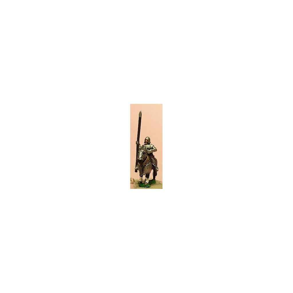 LaterSpanish: Knights 1400-1420 in Plate Armour with Lance, on Armoured Horse
