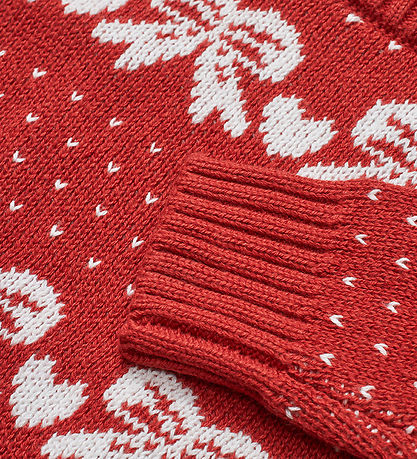 Flöss Bluse - Strick - Noe - Rot/Off White Bow