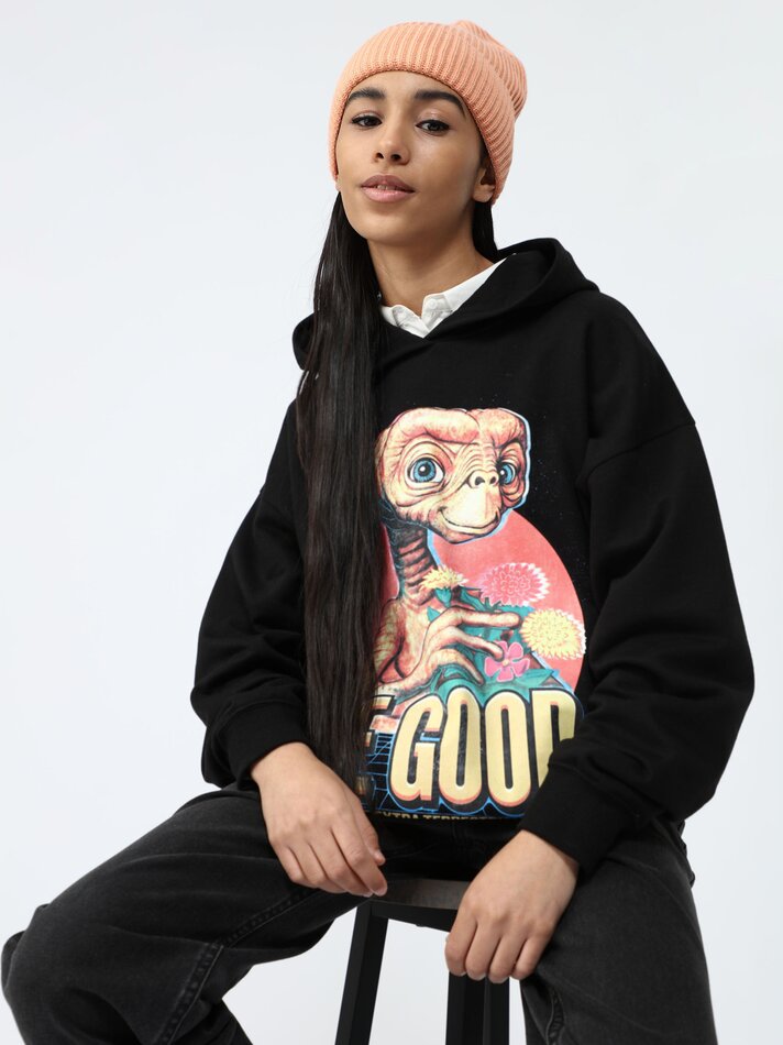 Moletom estampado ET Universal - Preto