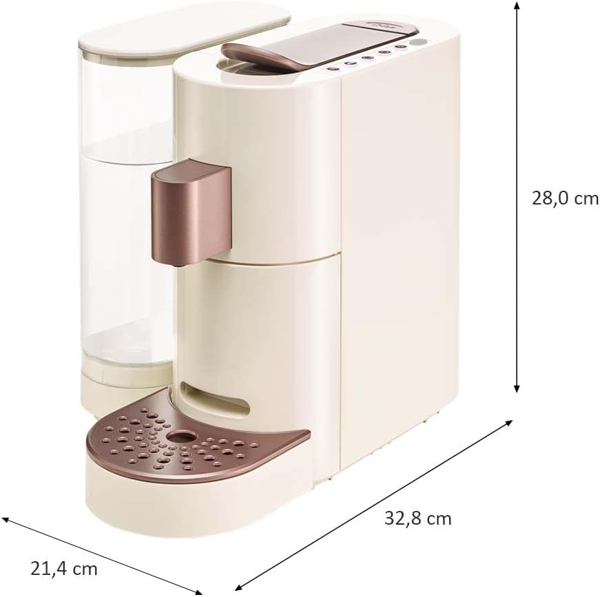 K-FEE TWINS II Kapselmaschine | kompatibel ALDI EXPRESSI* Kapseln | Kaffeemaschinen für Kaffee, Tee & Kakao | 2,3L Wassertank | Beige-Bronze