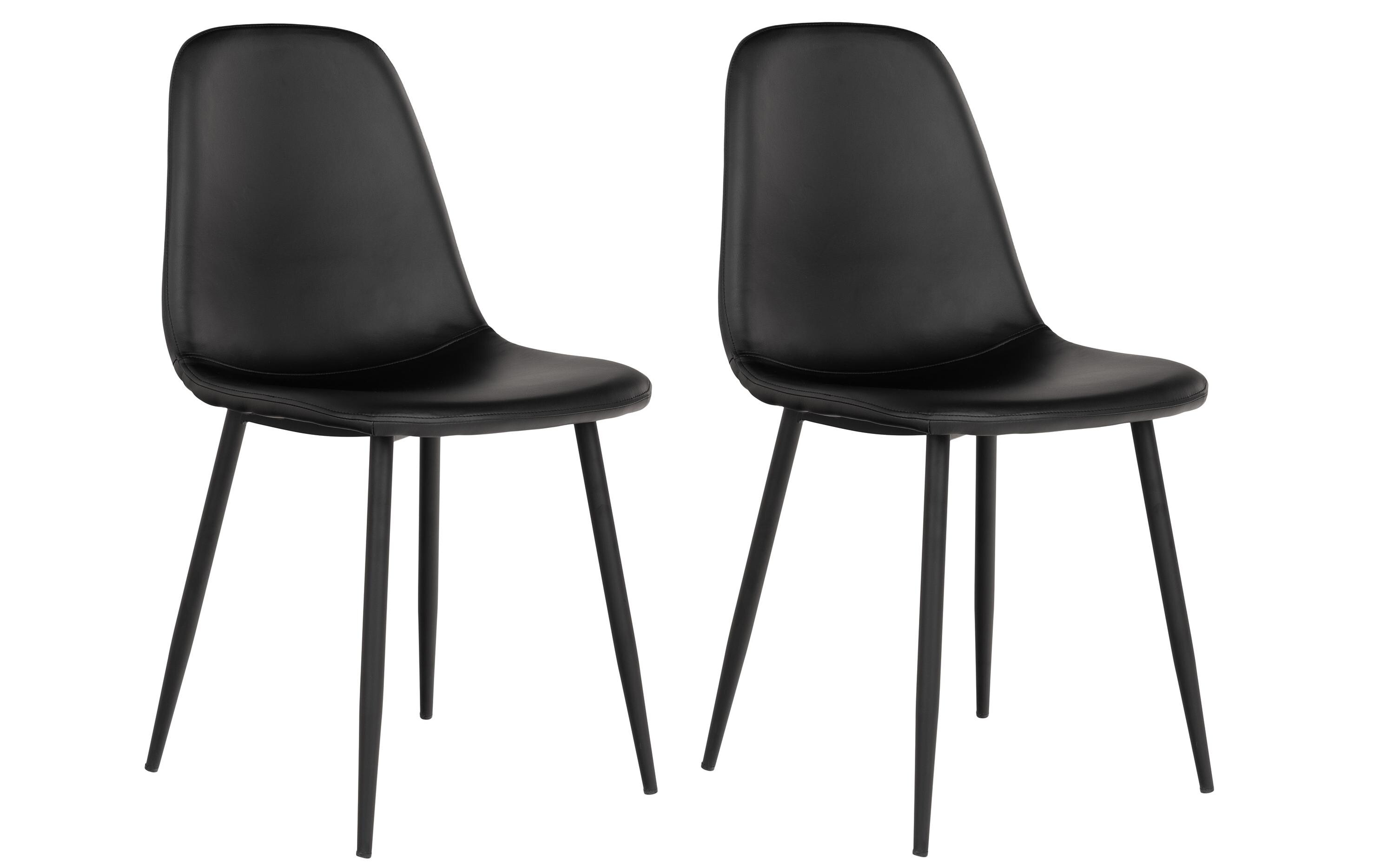 Stuhl Stockholm 2 Stück, 86 x 50 cm, Schwarz<br>Stabile Esszimmerstühle