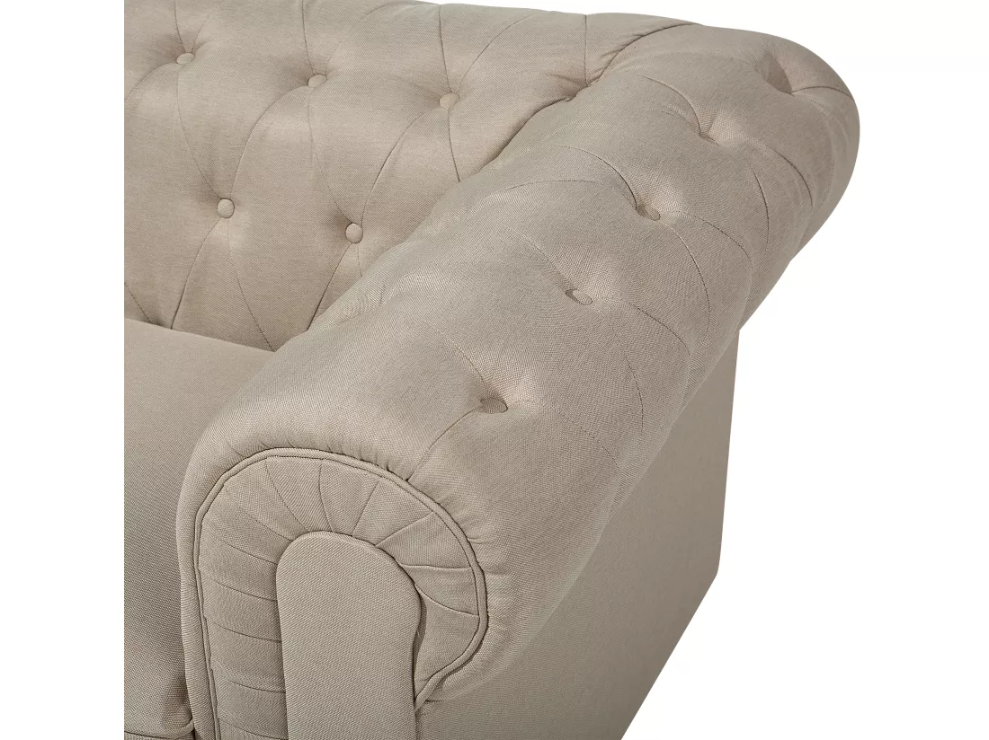 Canapé 3 places en tissu beige CHESTERFIELD BIG