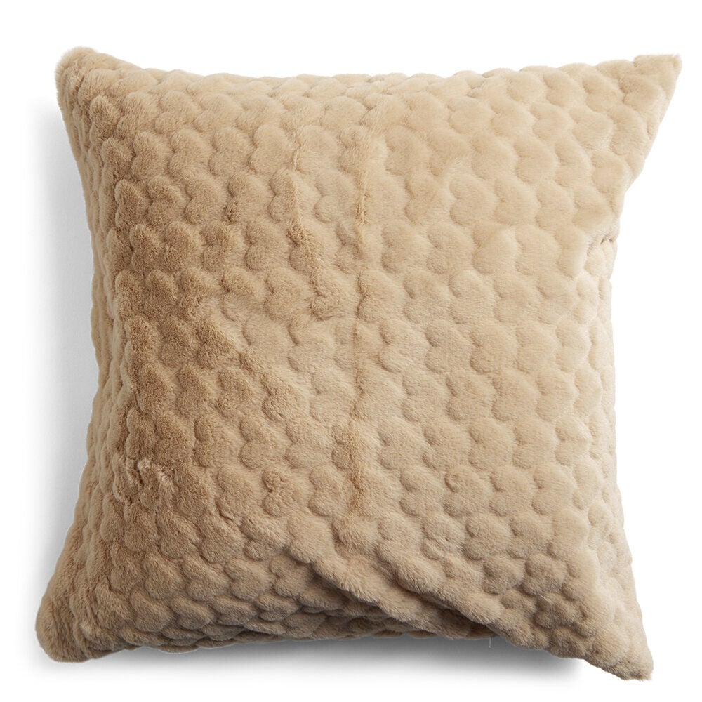 Housse de coussin imitation fourrure polyester Color by Time 45x45cm - 3 modèles
