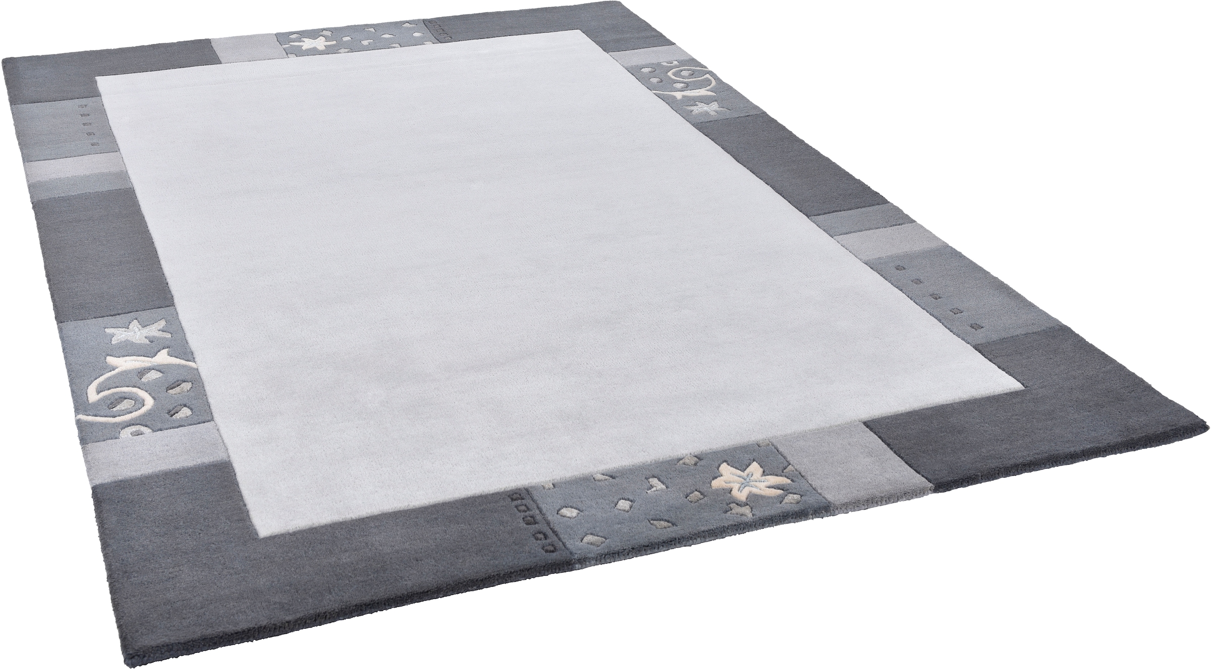 THEKO Wollteppich »Royal Ganges« rechteckig 13 mm Höhe 95% Wolle, mit Bordüre, ideal im Wohnzimmer & Schlafzimmer
