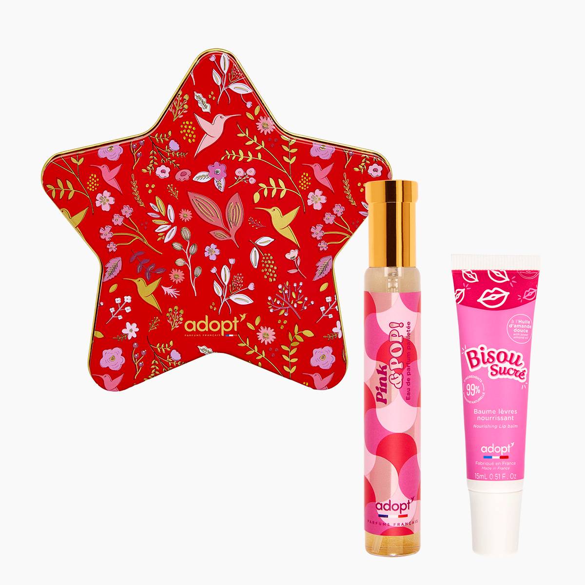 Pink & pop - Coffret étoile eau de parfum 30ml + baume à lèvres 15ml