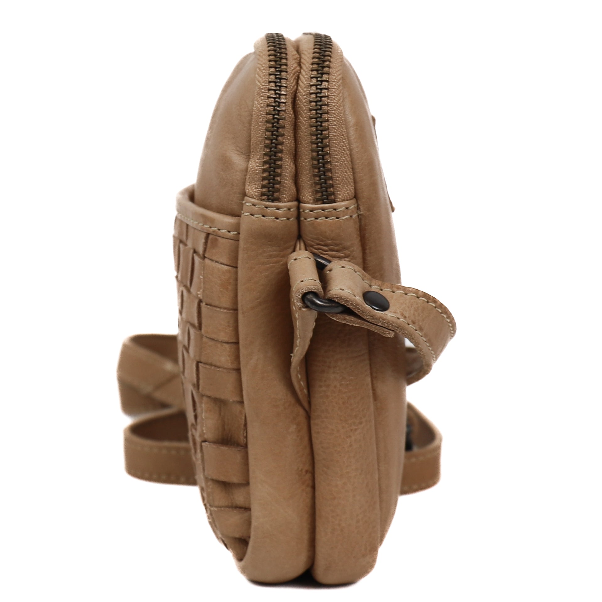 Gevlochten schoudertasje 'Saske' beige Beige