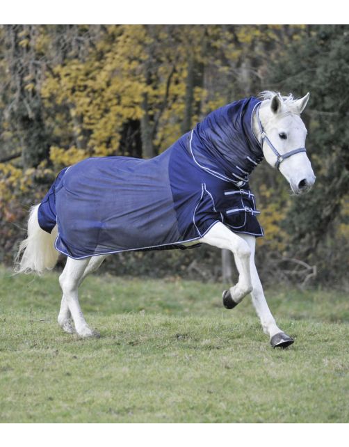 Waldhausen Luxe Vliegendeken Met Halsstuk Blauw - Anti insect
