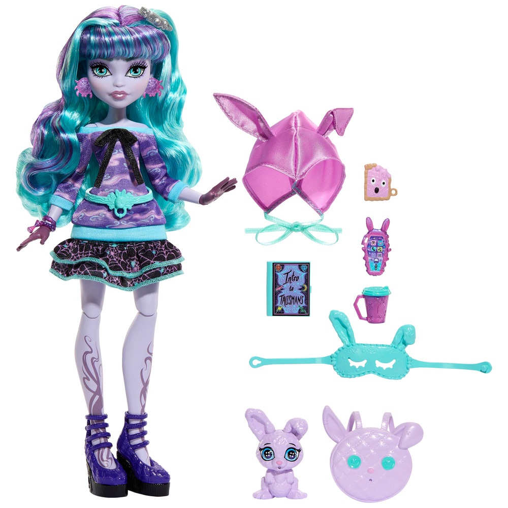 Monster High Creepover Party Twyla Puppe mit Haustier und Zubehör