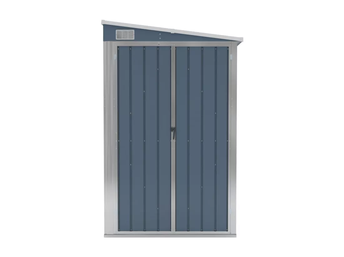 Abri de jardin mural Gris 118x194x178 Acier galvanisé