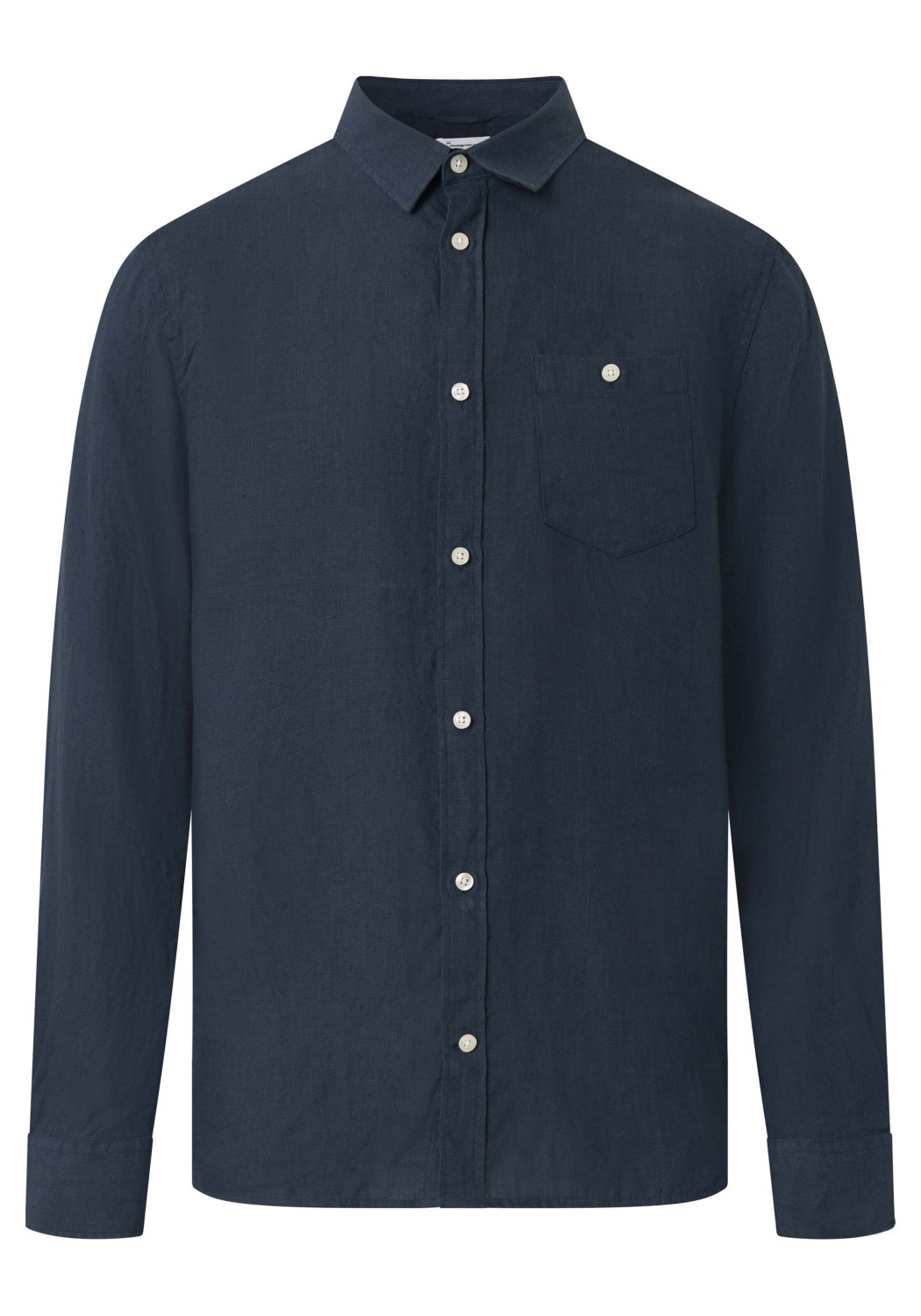 Knowledge Cotton Apparel Leinenhemd Regular Linen Shirt Total Eclipse
