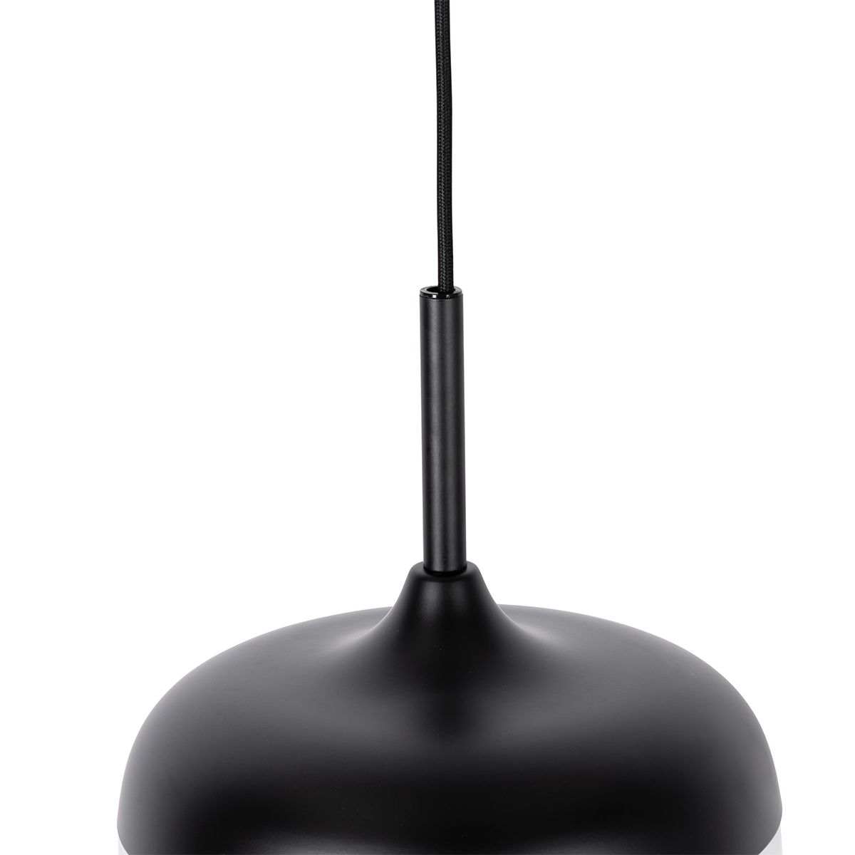 Design hanglamp zwart met goud en smoke glas - Kyan