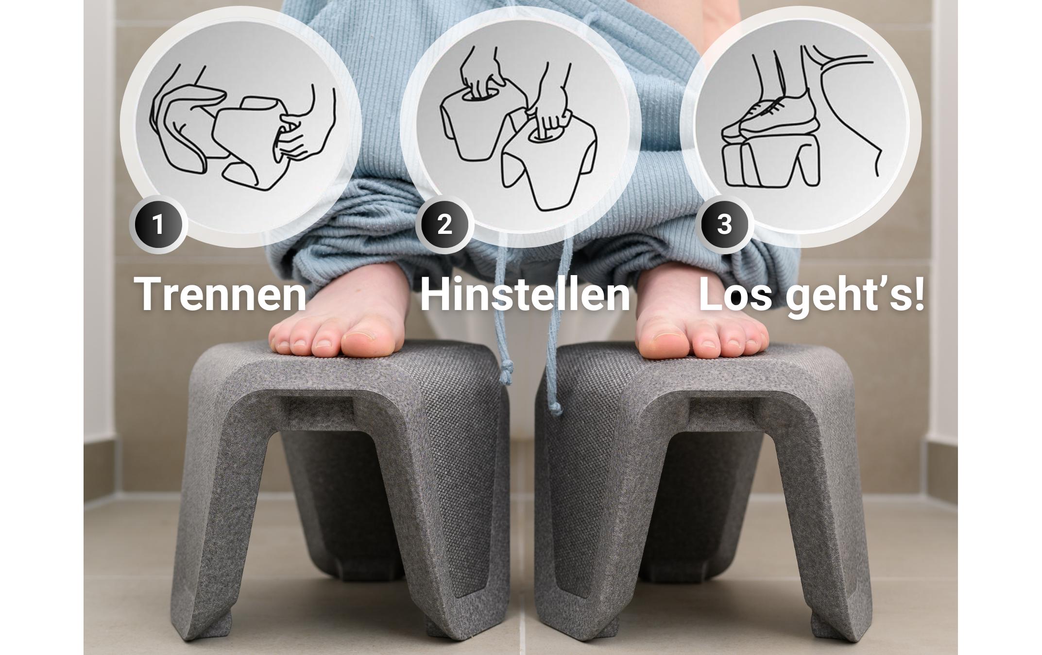 Toilettenhocker BasaltInnovativer, zweiteiliger Design Toiletten-Hocker Made in Germany