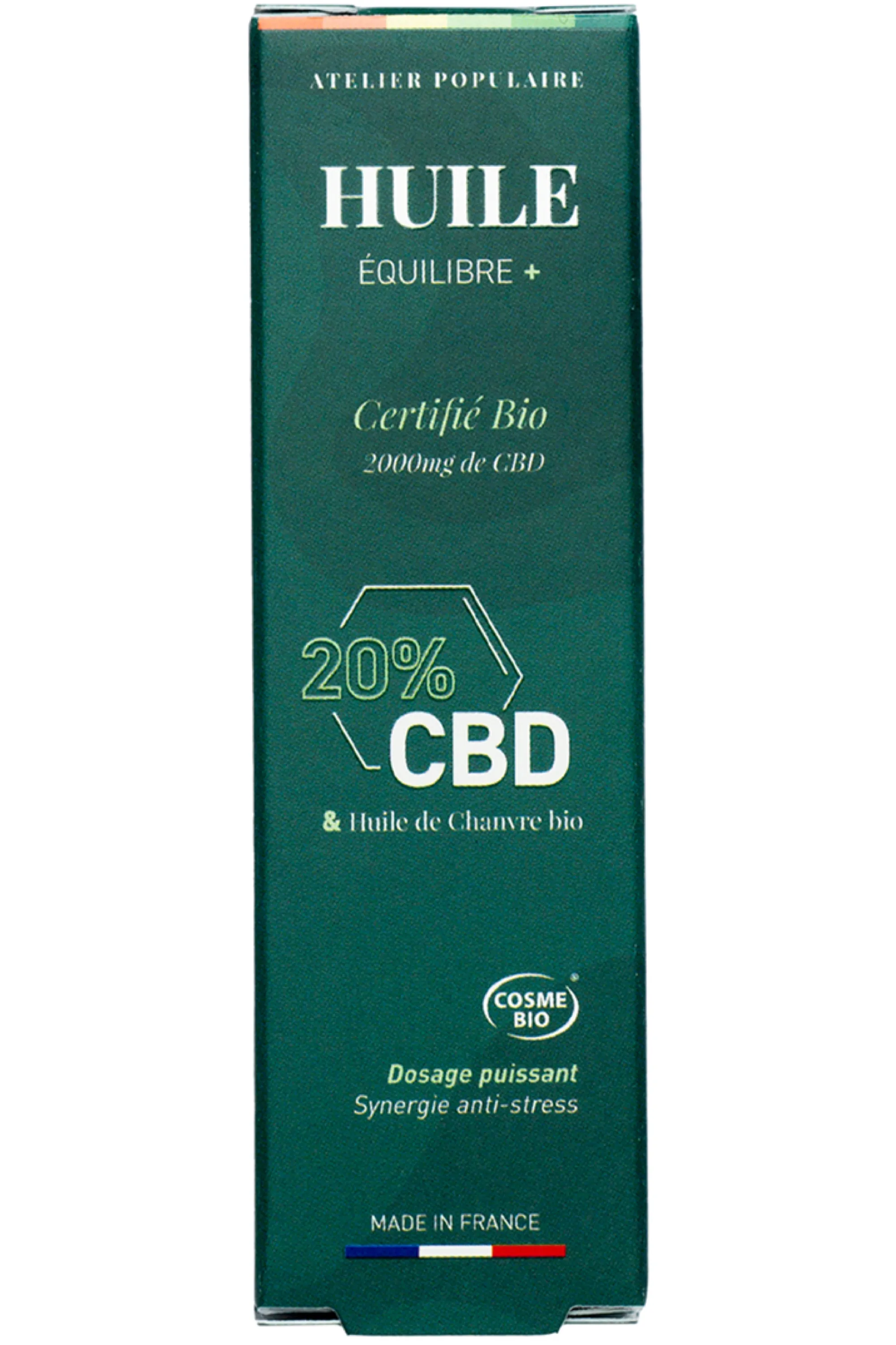 Atelier Populaire Huile sublinguale Equilibre au CBD 20%-10 ml
