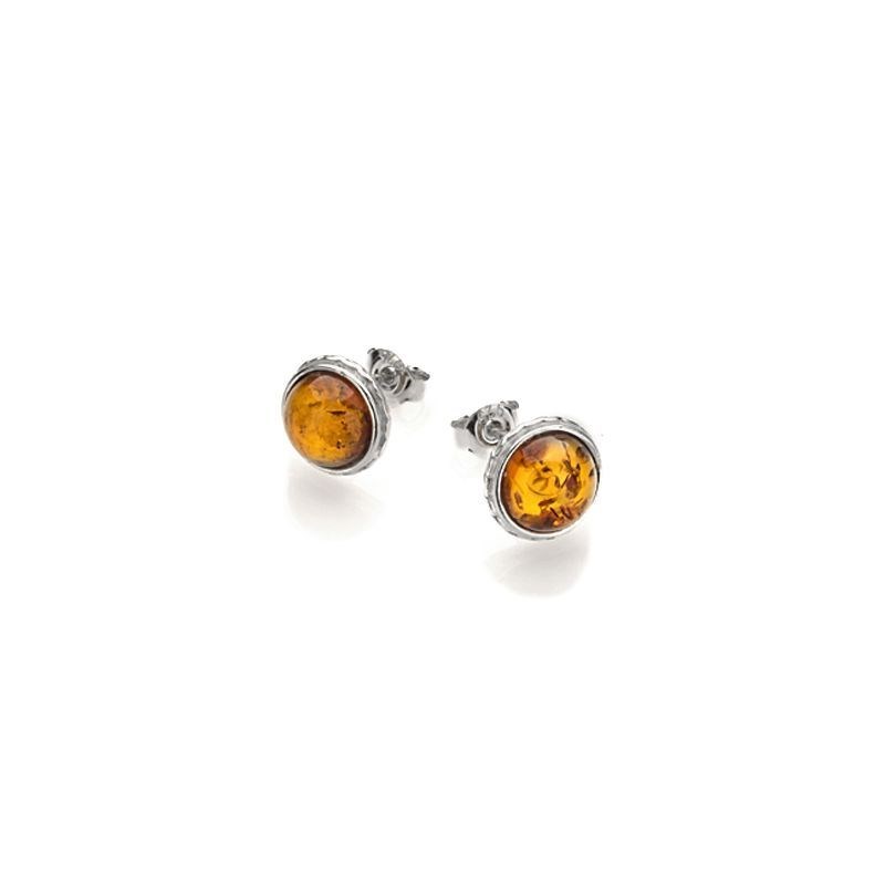 Boucle d'oreille argent 925 Ambre veritable de la mer Baltique