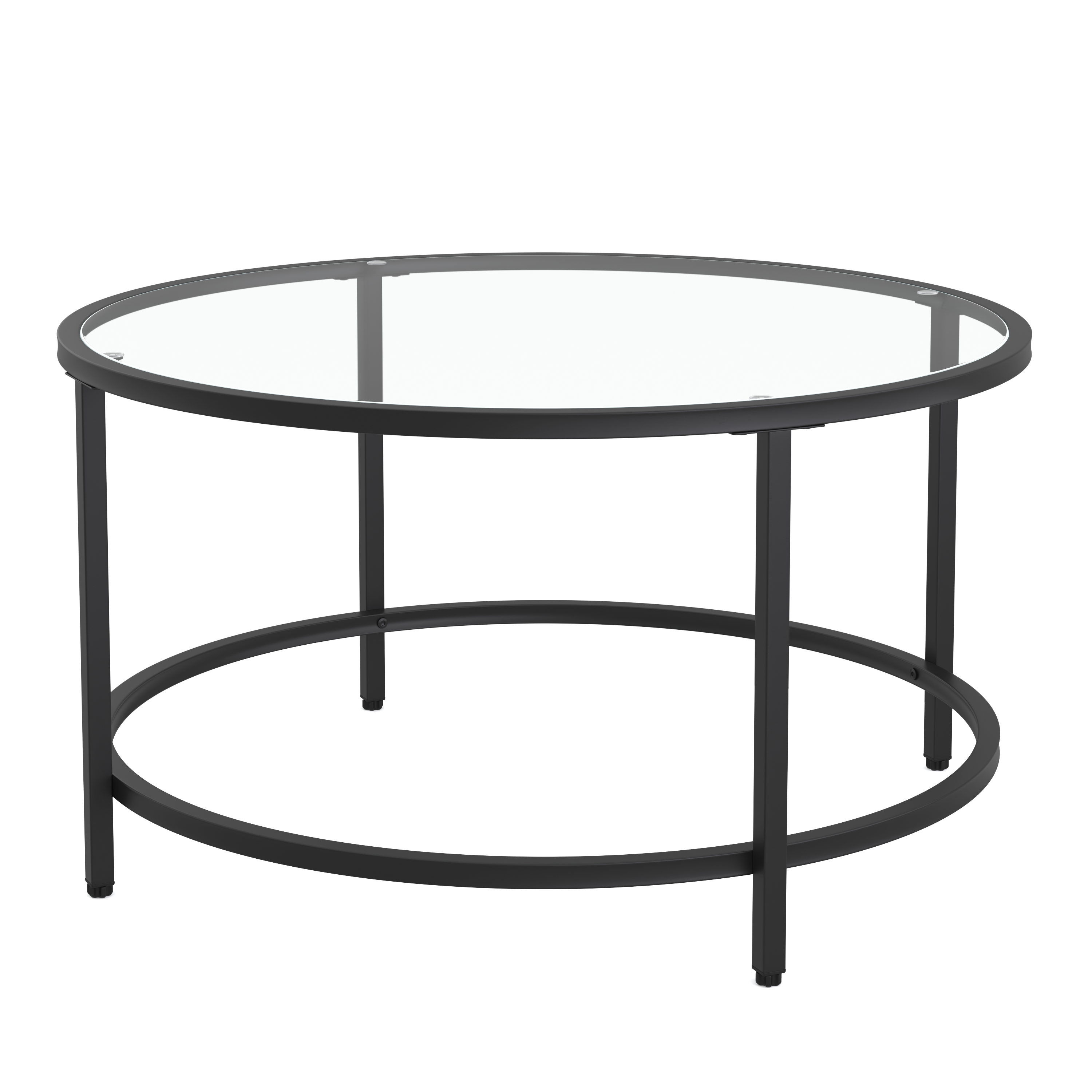 Beistelltisch Glas TYRO rund 84 cm schwarz