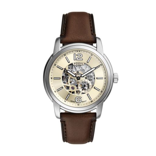 Fossil Heritage ME3264 Herreur, Silver/Brown, 43 mm