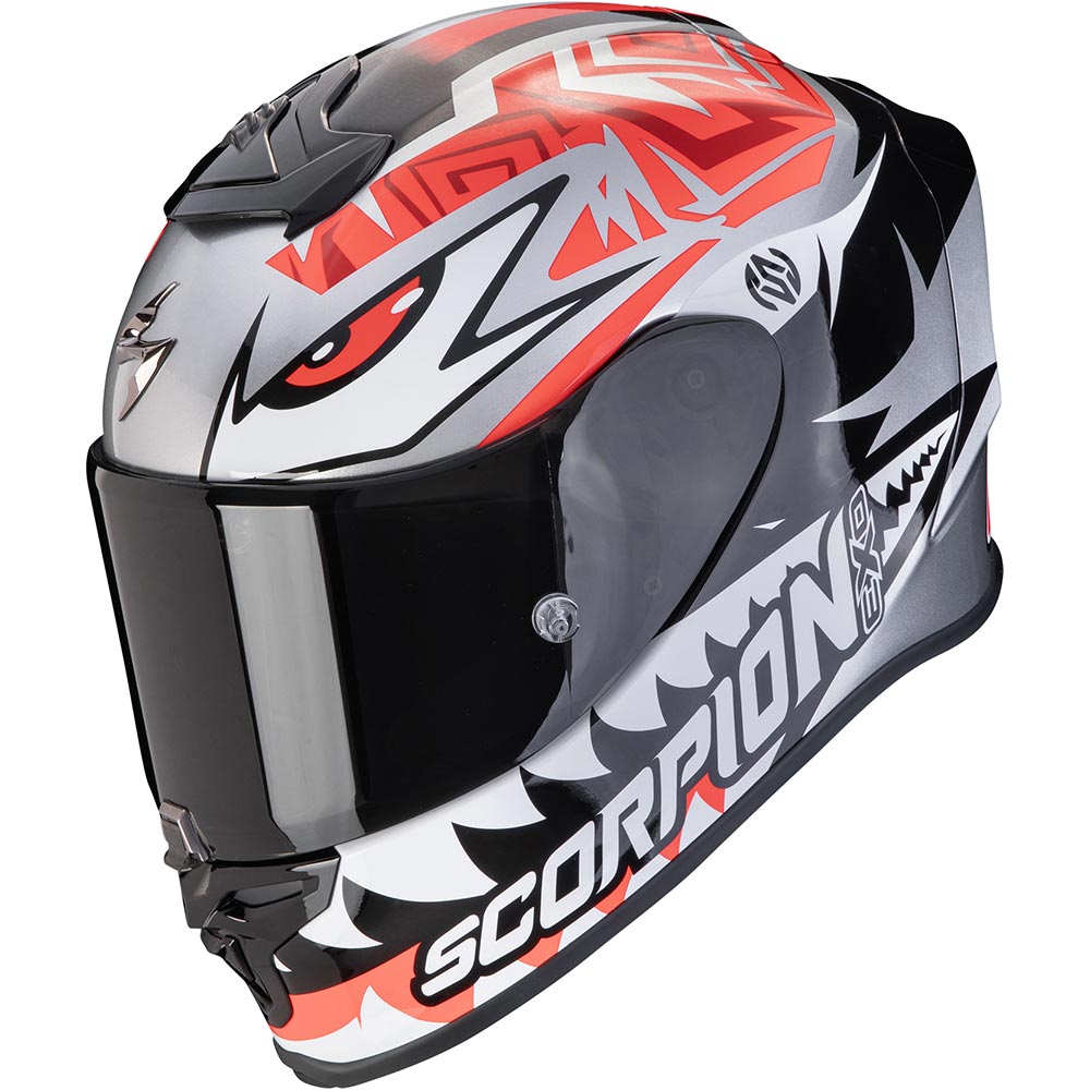 Scorpion - Casque Exo-R1 Evo Air Zaccone Replica Argent / Noir / Rouge