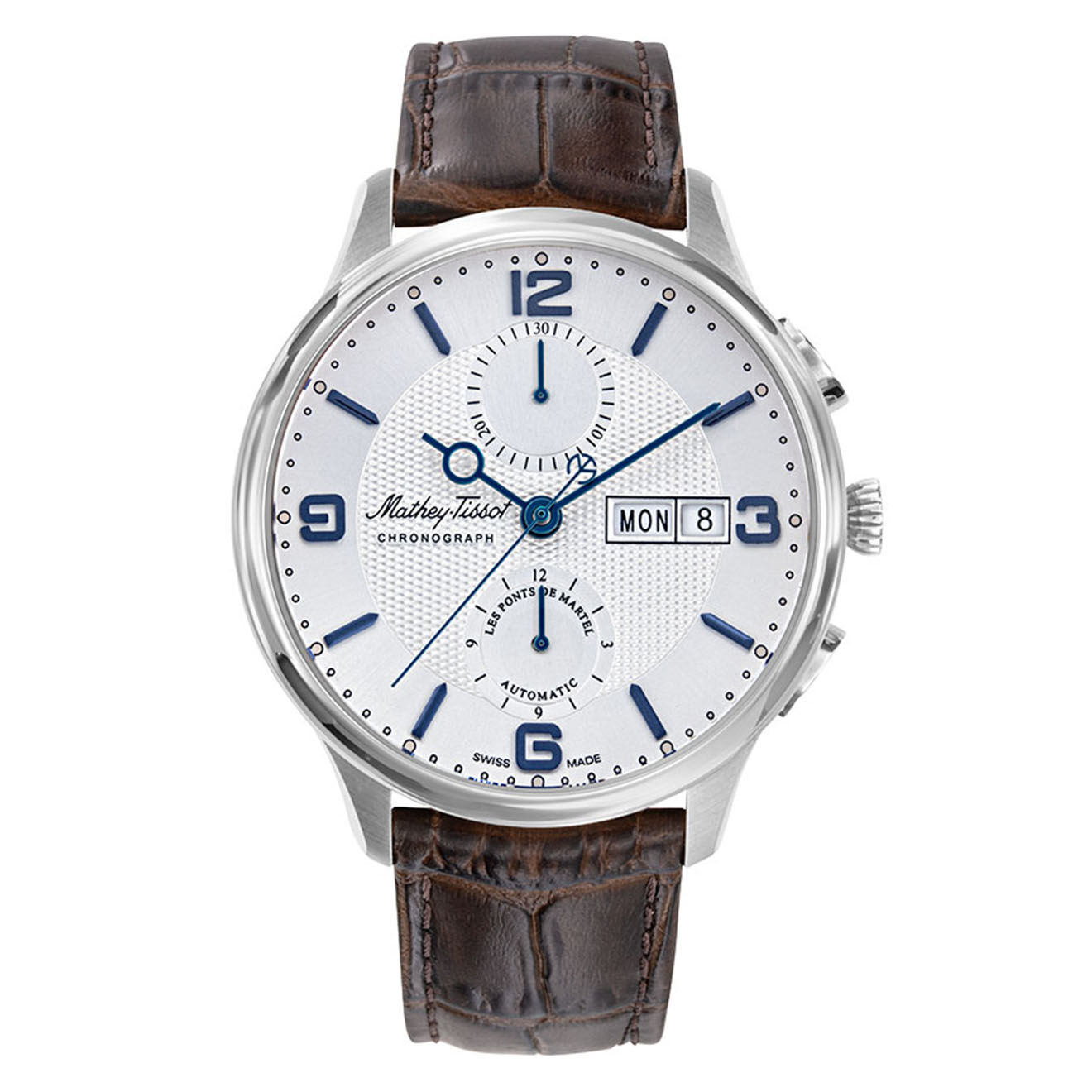 Mathey-Tissot Montre Homme Automatique en Cuir Edmond Chrono Automatic marron