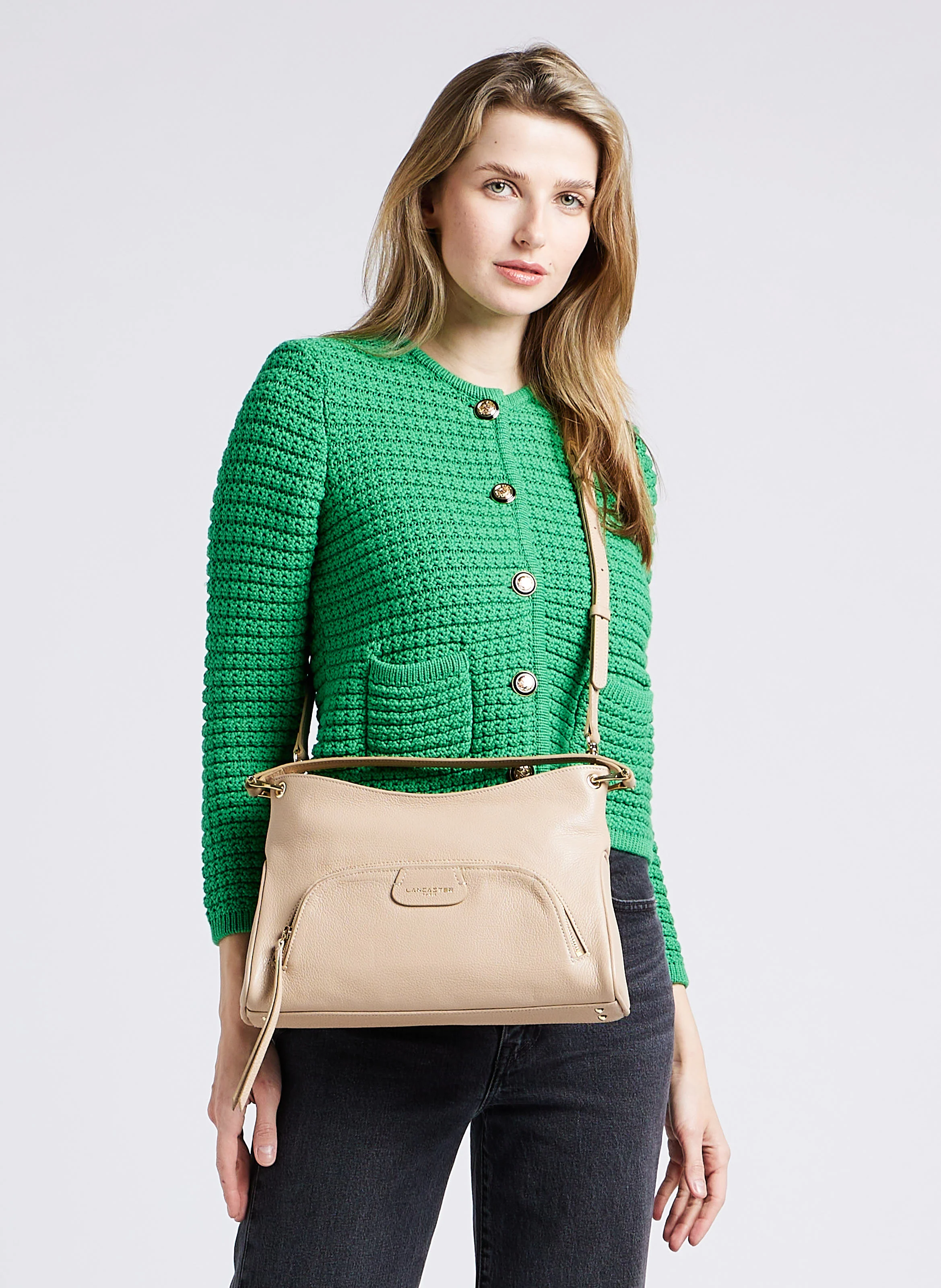 DUNE - Sac à main en cuir grainé | Beige