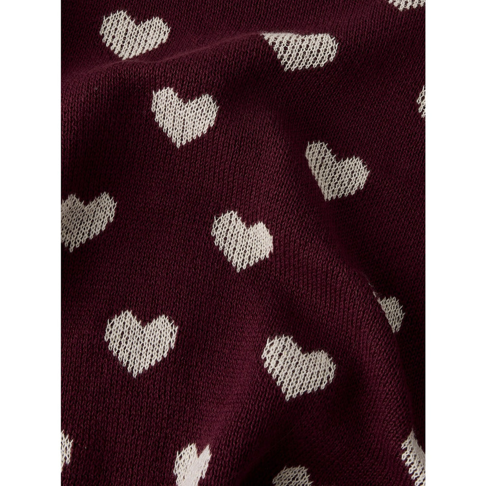 Køb Name It Burgundy Peyote Heart Nmfoana Ls Strik