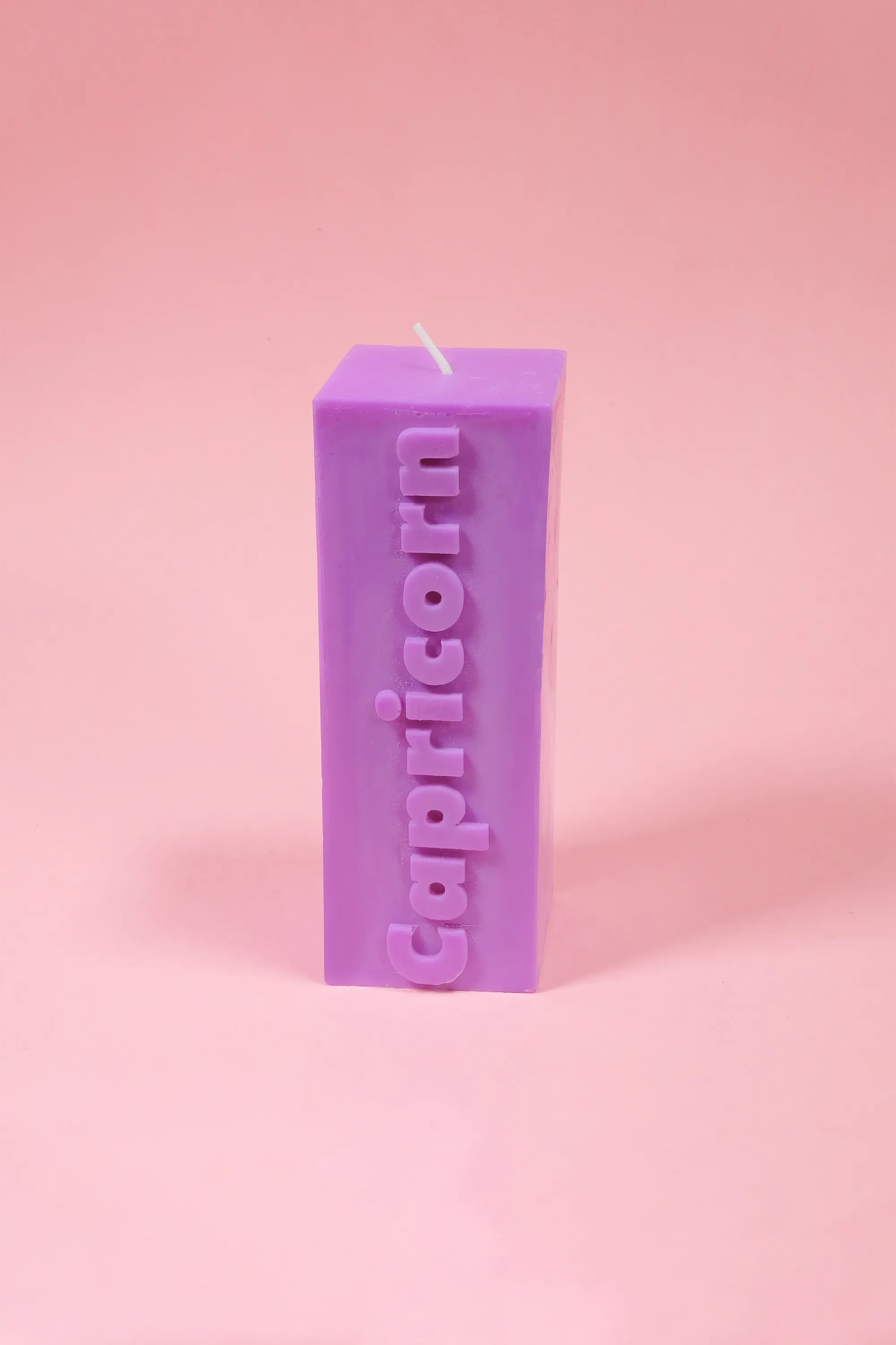 FLAMINGO CANDLES Bougie CAPRICORN ZODIAC BLOCK PILLAR CANDLE Violet
