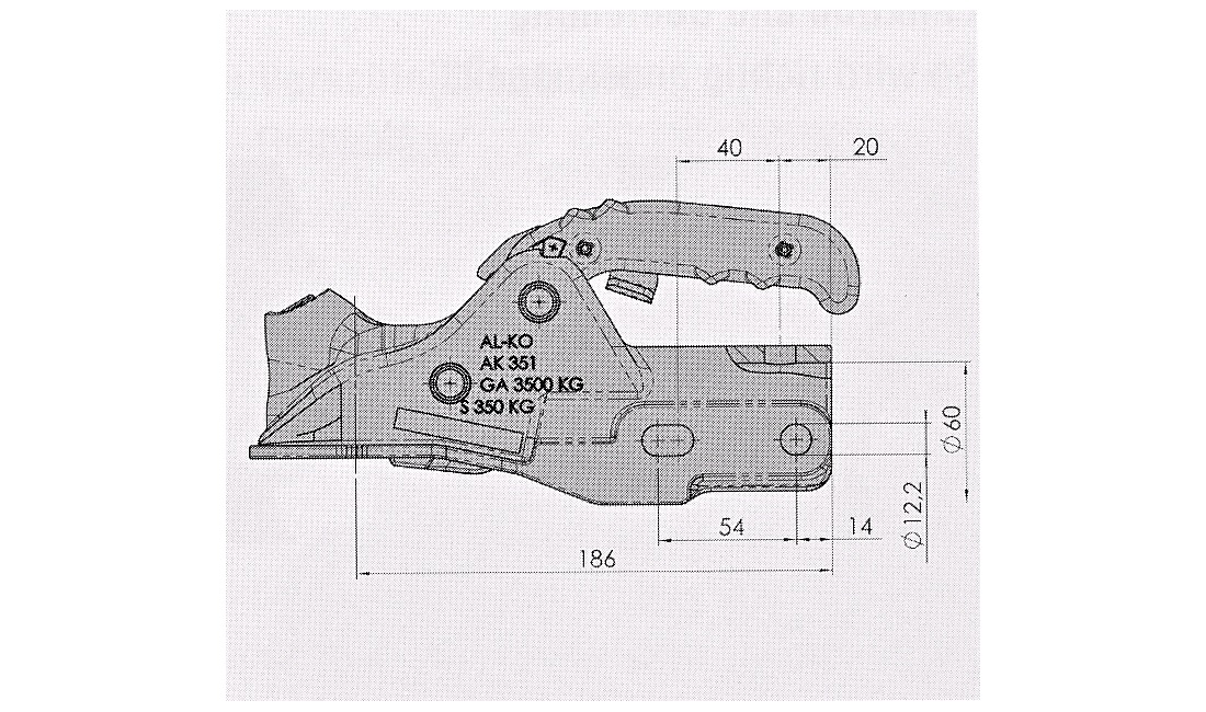 Kuglekobling 3500Kg Ø50/60mm AL-KO AK351