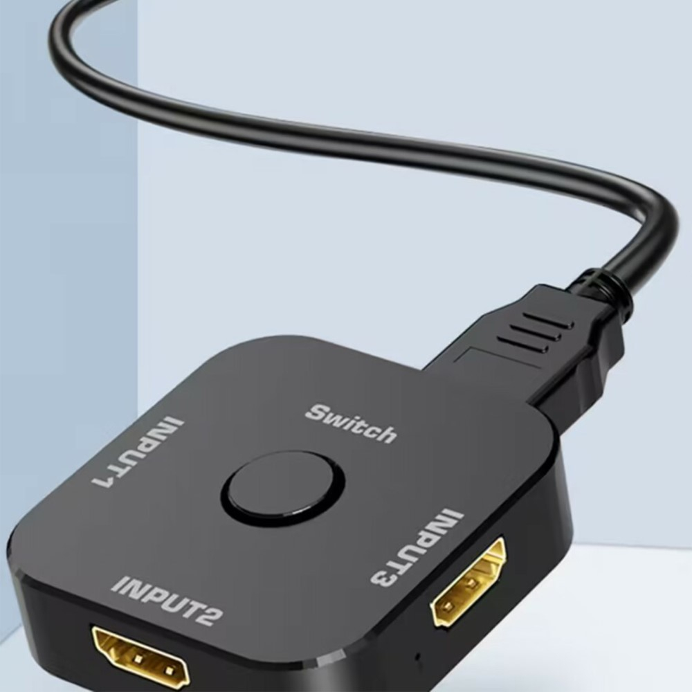 3-fach HDMI 2.1 8K Adapter Splitter Switch Audio Video Konverter Umschaltbox 3 x Input / 1 x Output - Schwarz