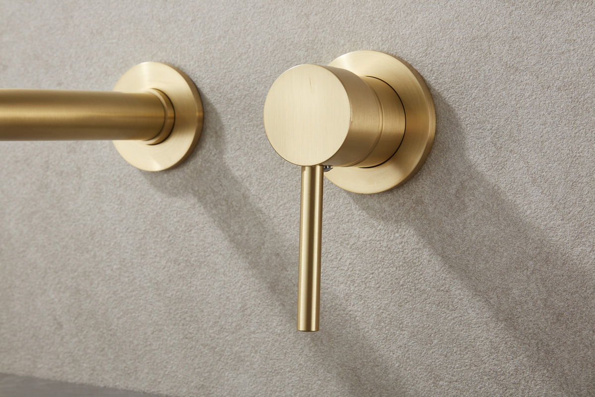 Saniclear Brass inbouw wastafelkraan geborsteld messing / mat goud