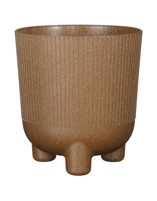 Mica Decorations Cortado Pot Rond - Bloempotten - Ø18x20 cm Lichtbruin