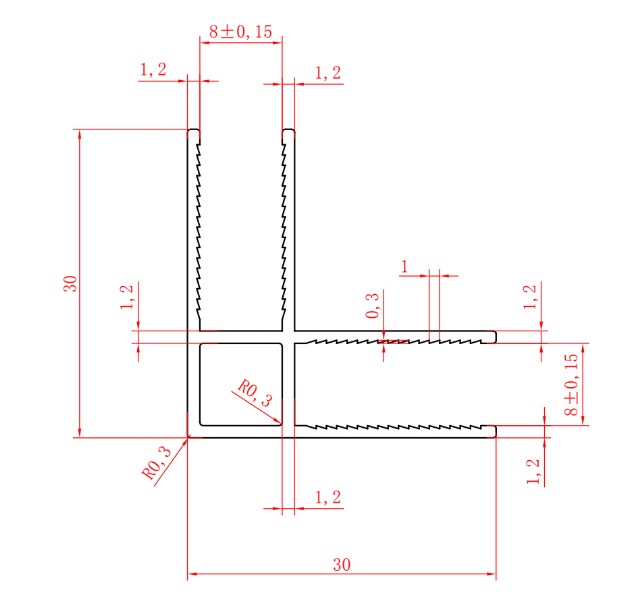Saniclear Redro hoekprofiel verouderd ijzer - gunmetal 8mm