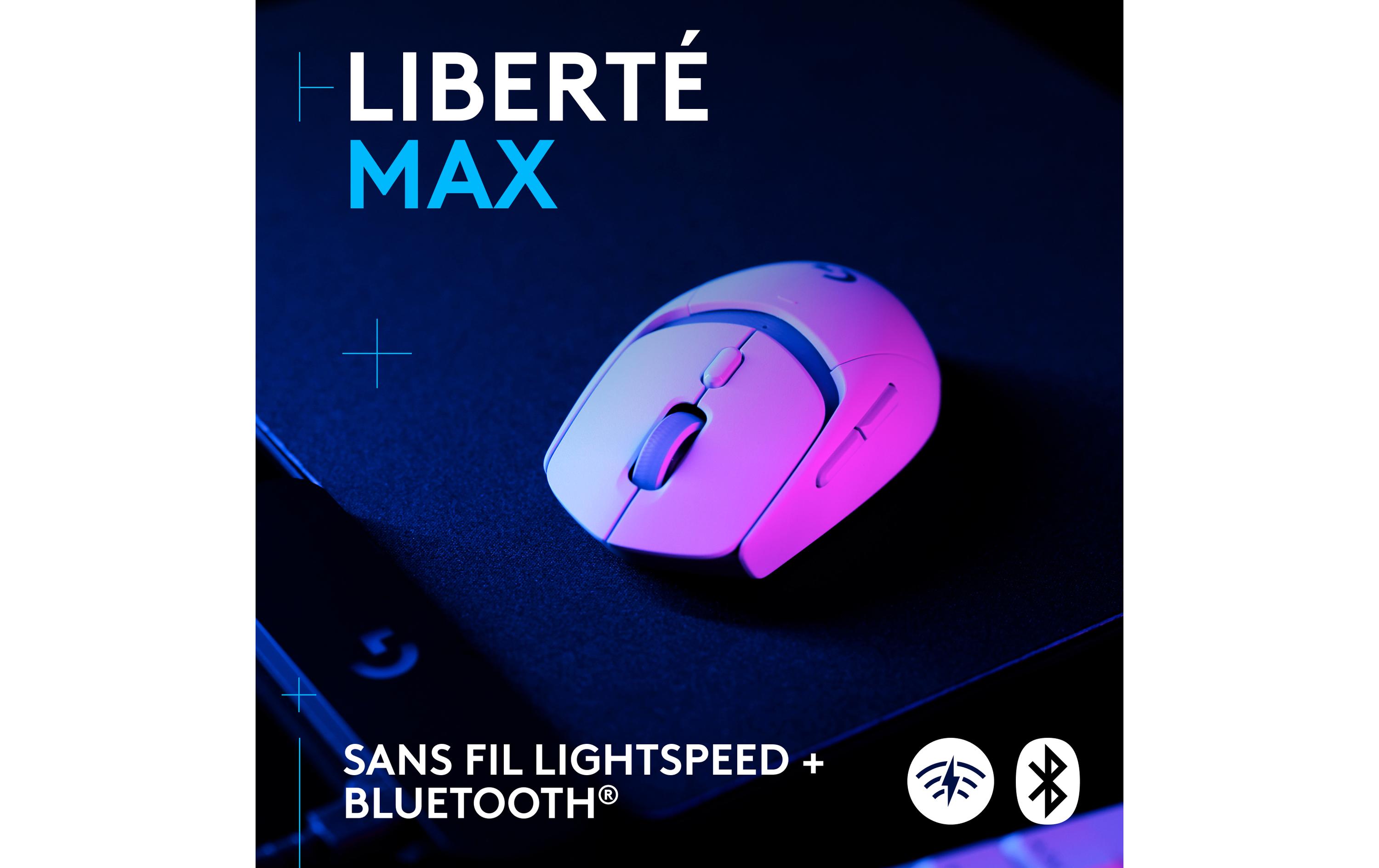 Gaming-Maus G309 Lightspeed WeissKabellose Gaming-Maus mit Lightspeed Wireless und Bluetooth Verbindung