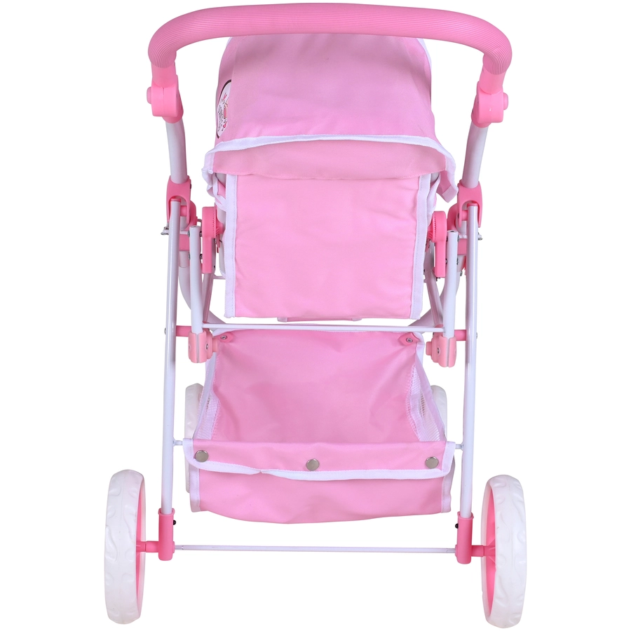 knorr toys® Zwillingspuppenwagen Milo - Princess white rose rosa