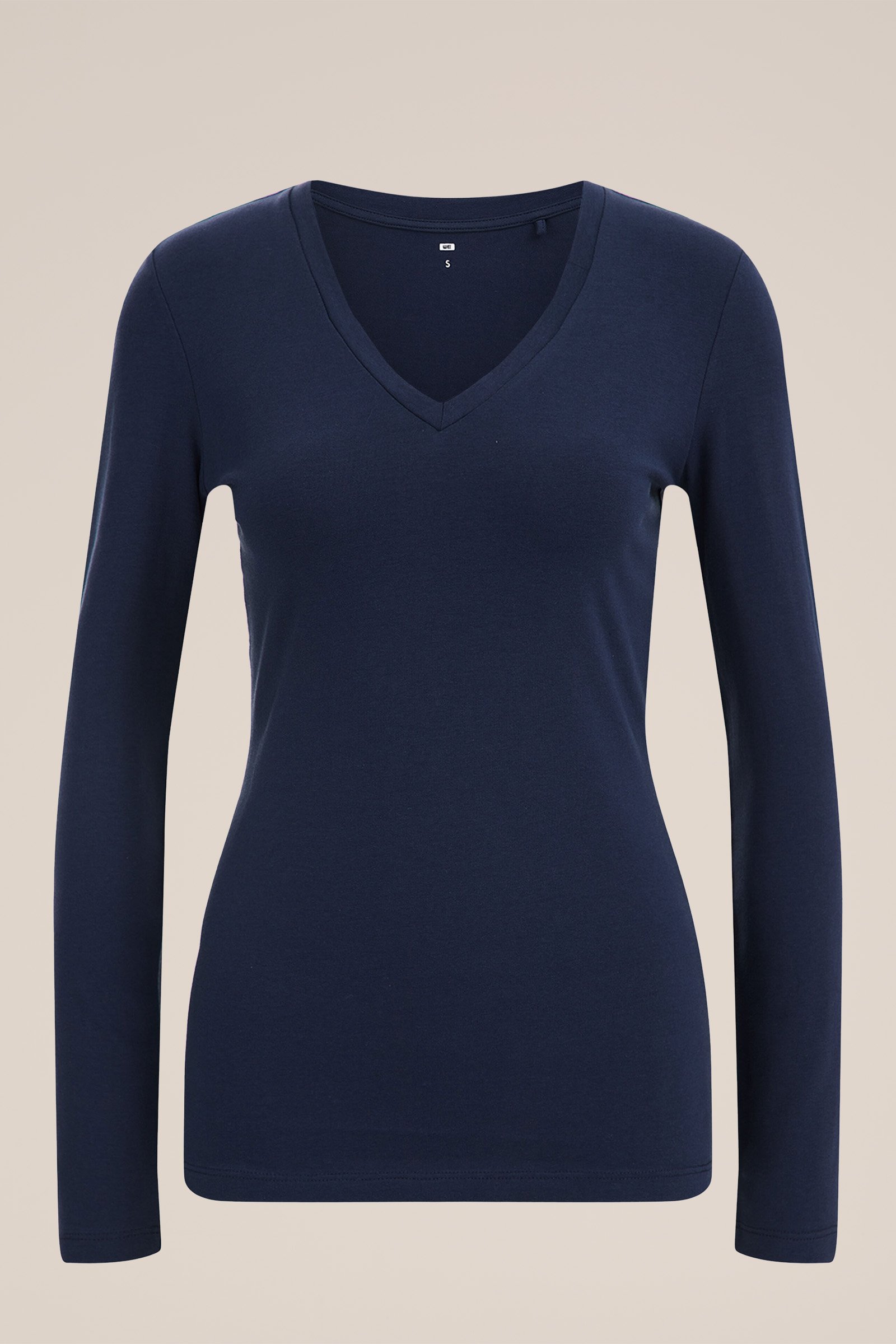 T-shirt met V-hals WE Fashion Blauw