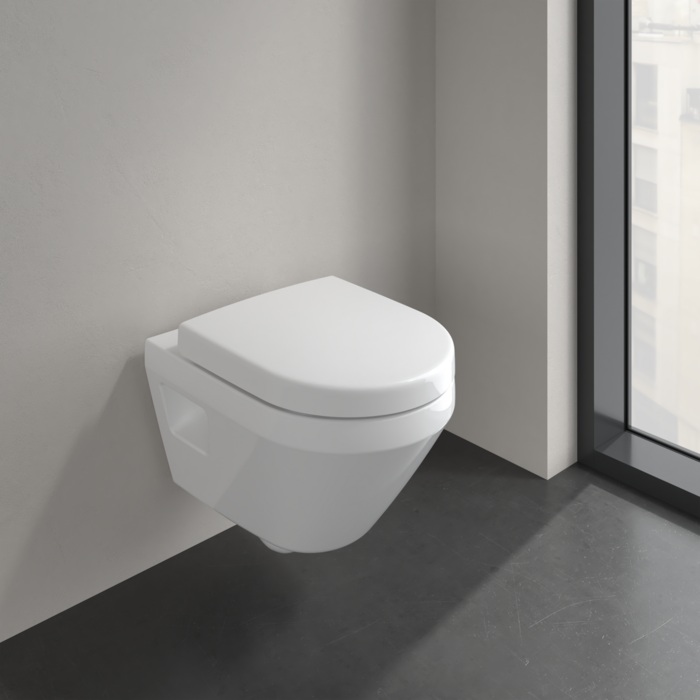 Villeroy & Boch Architectura compact randloos toilet met TwistFlush rond wit glans