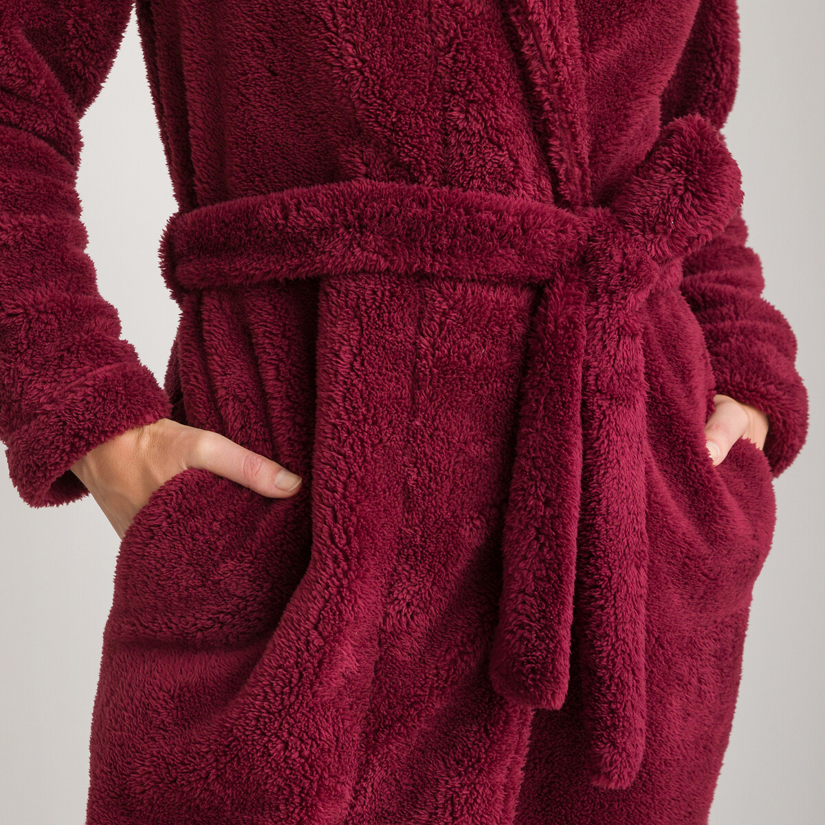 COLEÇÕES LA REDOUTE<br>Robe de vestir em fleece, gola xale