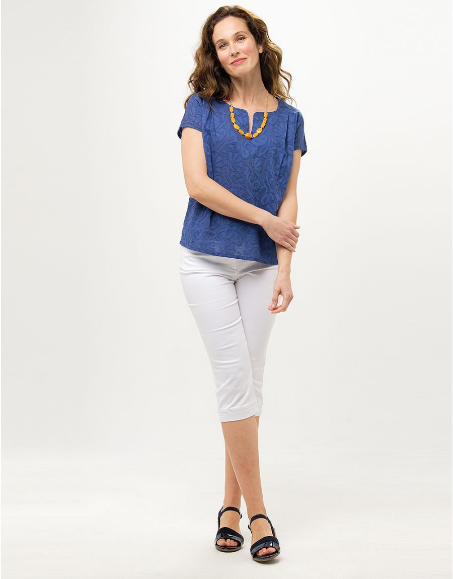 Blouse 100% coton bleu