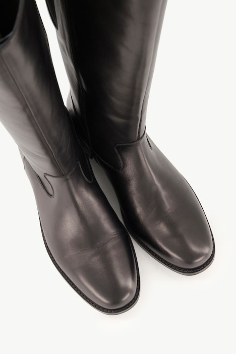 Lederstiefel, XL-Schaft, Zipper, Weite H