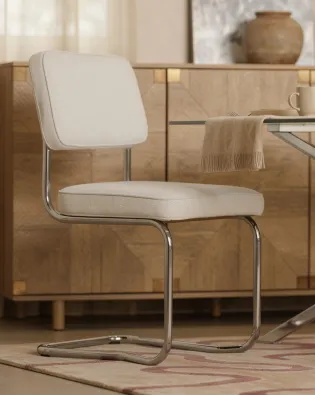 Set van 2 eetkamerstoelen IRWIN Corduroy Gebroken wit