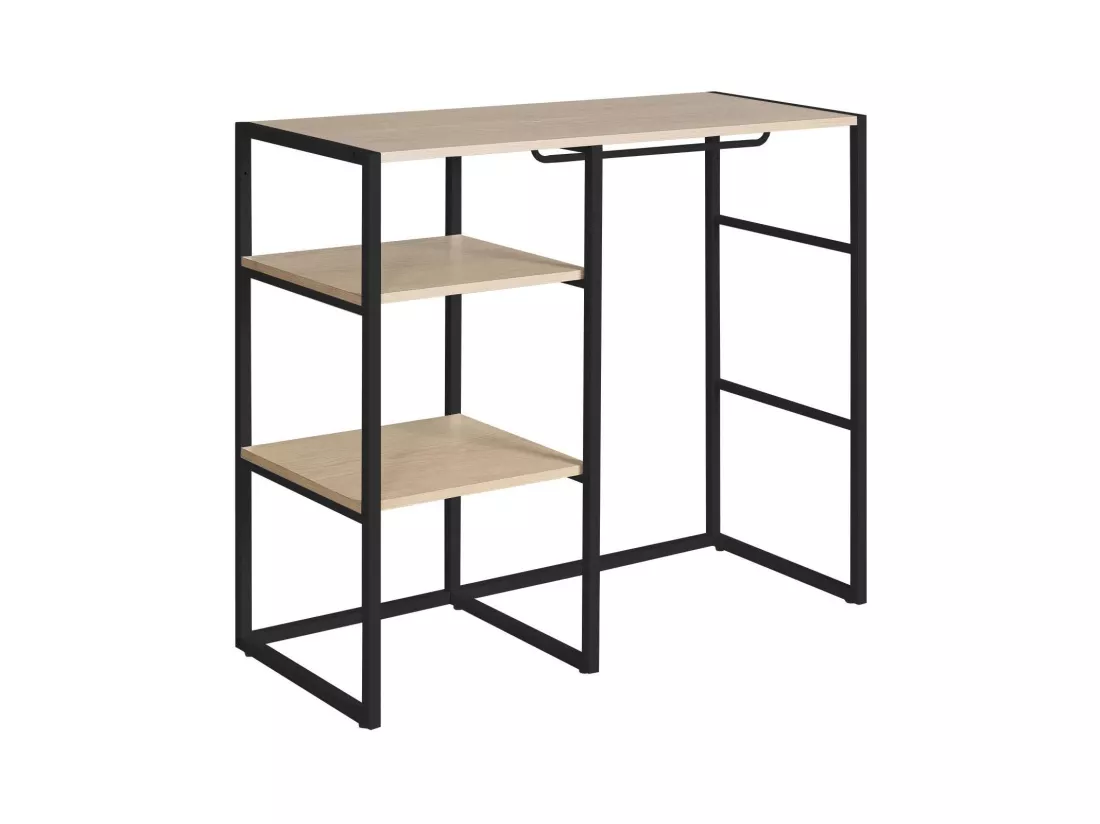 Portant vêtements sous combles penderie et étagères noir L100 x H85 cm